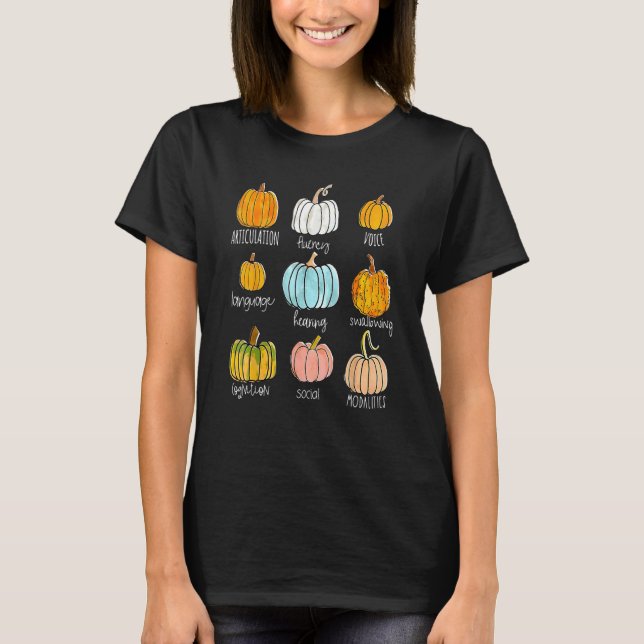 T-shirt Speech Therapy SLP Pumpkin Thanksgiving Sped Teach (Devant)