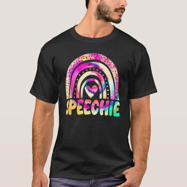 T-shirt Speechie Tie Dye Rainbow Speech Therapy Language P (Devant)