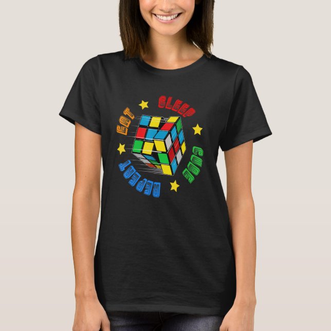 T-shirt Speed Cuber Puzzle Cube's Magic Boys Girls (Devant)