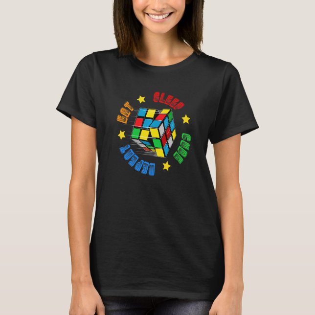 T-shirt Speed Cuber Puzzle Cubing Cube's Magic Garçons Fil (Devant)