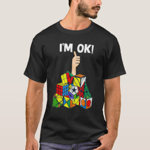 T-shirt Speed Cubing I'm Ok Math Cube Puzzle Solve Christm