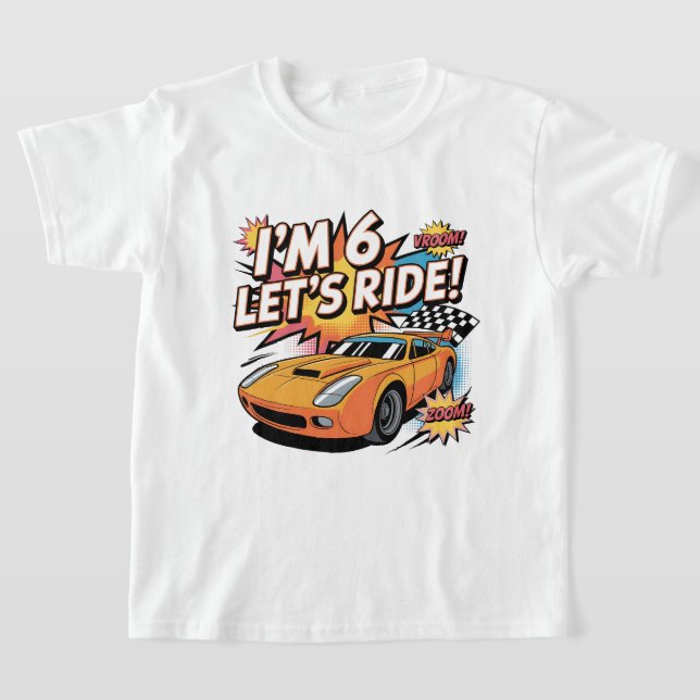 T-shirt Speed Racer 6th Birthday Gift for Kids Who Lovecar (Poser)