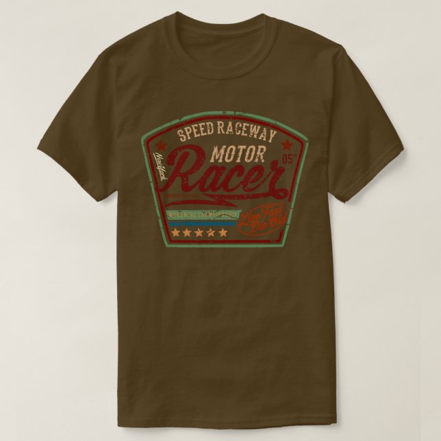 T-shirt Speed Raceway Custom Racer motos (Design devant)