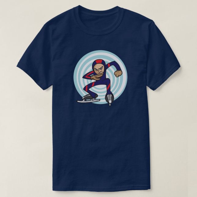 T-shirt Speed Skater Style Anime Illustration Jeux d'hiver (Design devant)