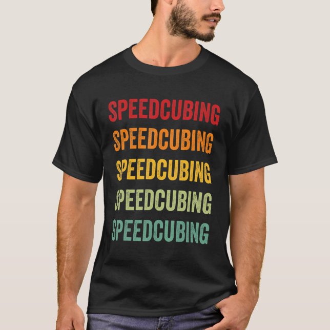 T-shirt Speedcubing Speedcubing Hobbyist Rainbow Design (Devant)