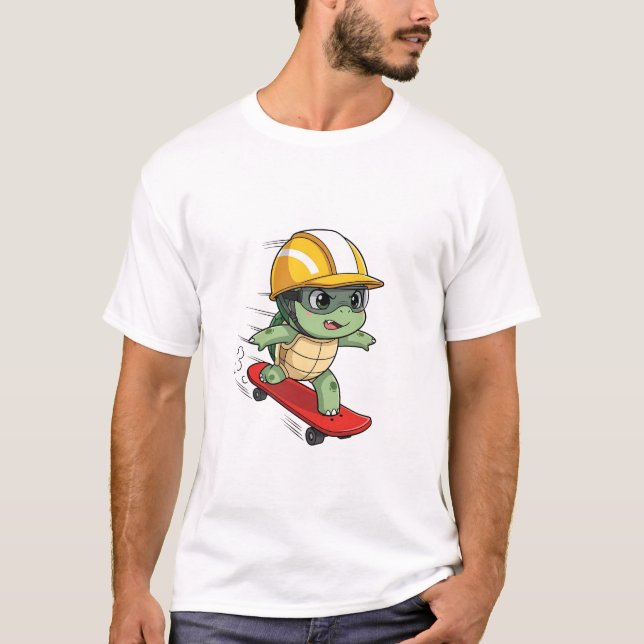 T-shirt Speeding Skater Turtle Character (Devant)