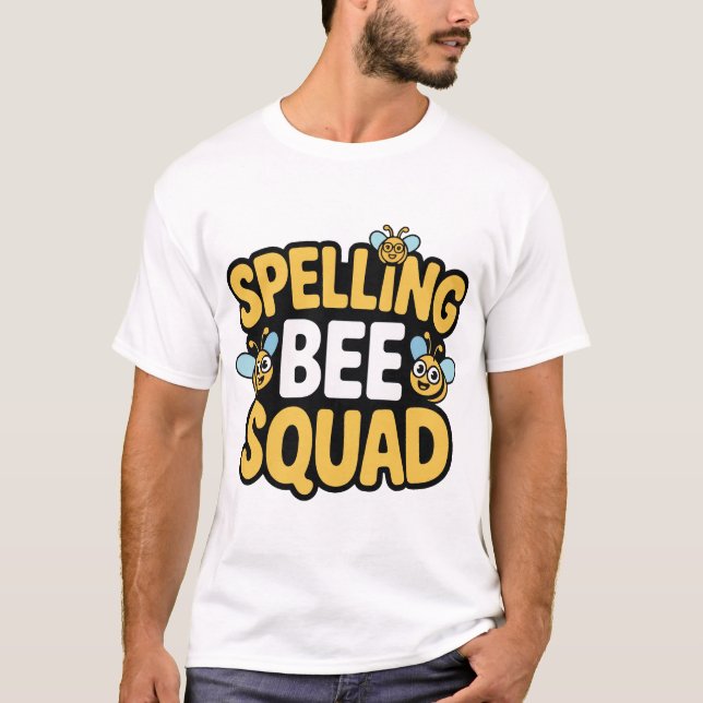 T-shirt Spelling Bee Squad Cute Bee Design (Devant)