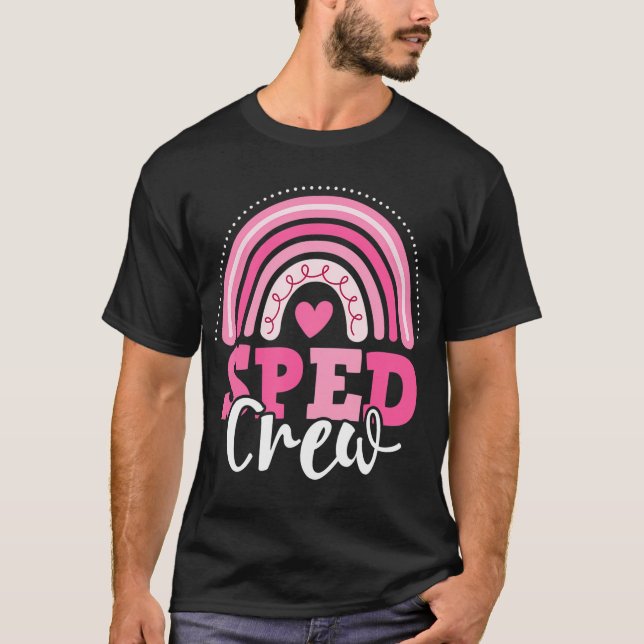 T-shirt SPEW Crew rose arc-en-ciel Éducation spéciale Reto (Devant)