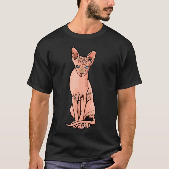 T-shirt Sphin Chat Rose Amoureux des chats Cadeau Idées am (Devant)