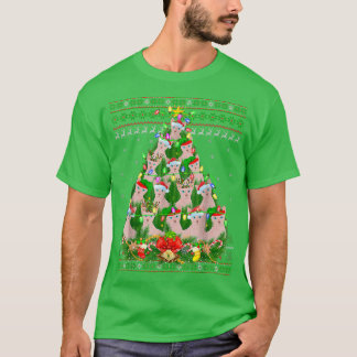 T-shirt Sphyn Amoureux des chats Xmas Lumières Sphyn Chat 