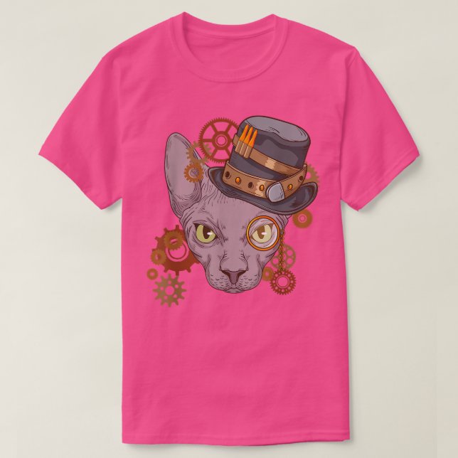 T-shirt Sphyn Cat Steampunk Lover Propriétaire de chats Vi (Design devant)