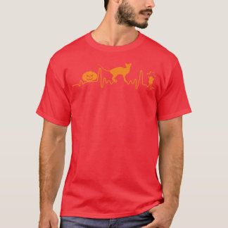 T-shirt Sphyn Chat Heartbeat Citrouille Funny Halloween Co
