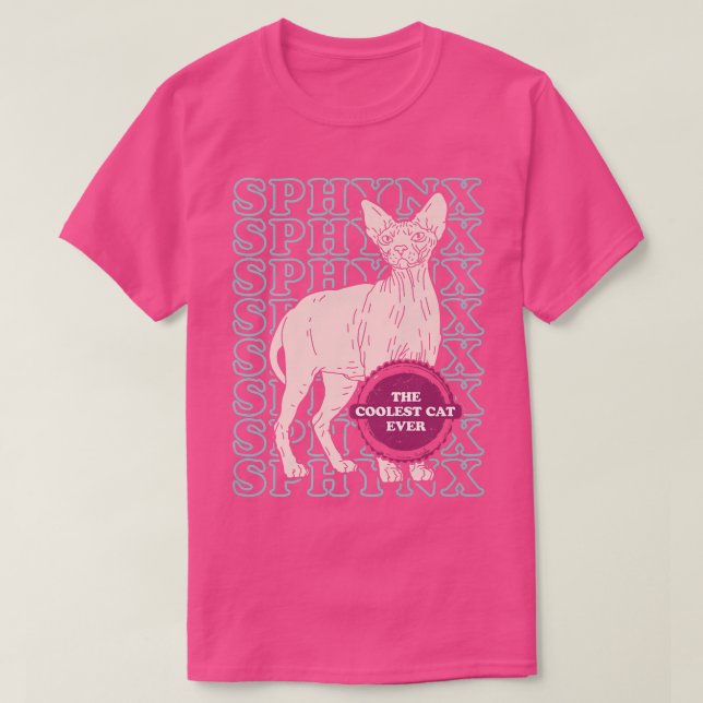 T-shirt Sphyn Coolest Chat sans cheveux propriétaire Chat  (Design devant)