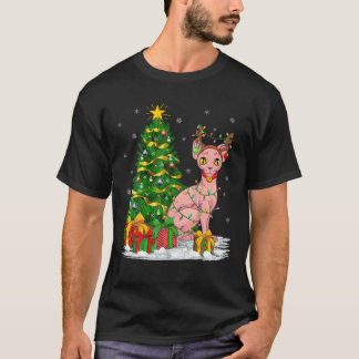 T-shirt Sphynx Amoureux des chats Matching Xmas Lighting S