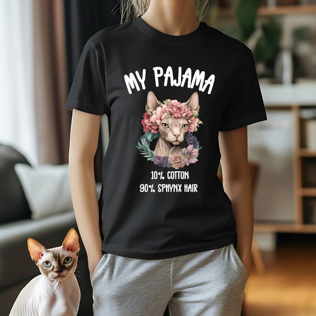 T-shirt Sphynx Amoureux des chats Pajama Design avec Couro (Créateur téléchargé)