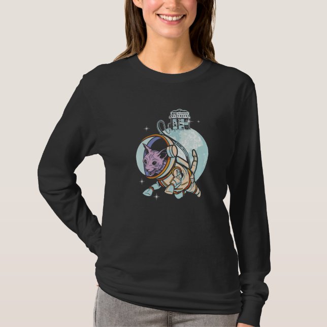T-shirt Sphynx Cat Astronaut Space Galaxy Cats Owner (Devant)