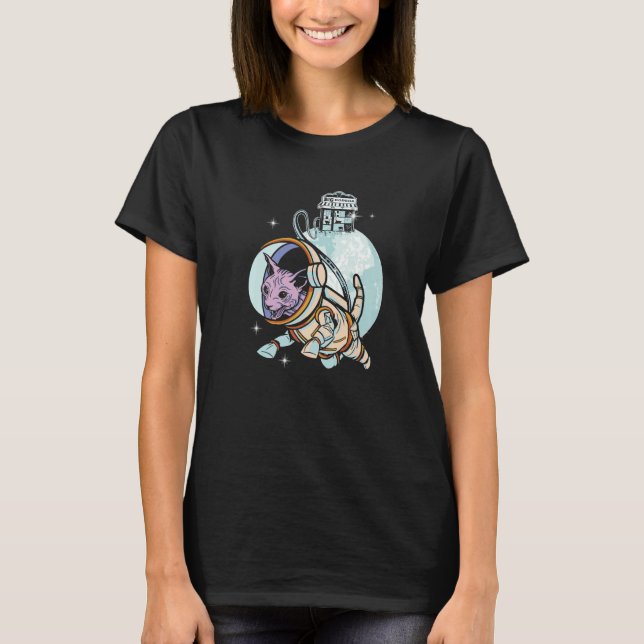 T-shirt Sphynx Cat Astronaut Space Galaxy Cats Owner (Devant)