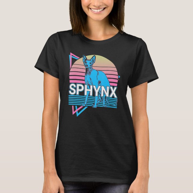 T-shirt Sphynx Cat Retro (Devant)