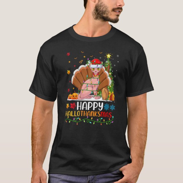 T-shirt Sphynx Chat Animal Sphynx Chat Hellothanksmas (Devant)