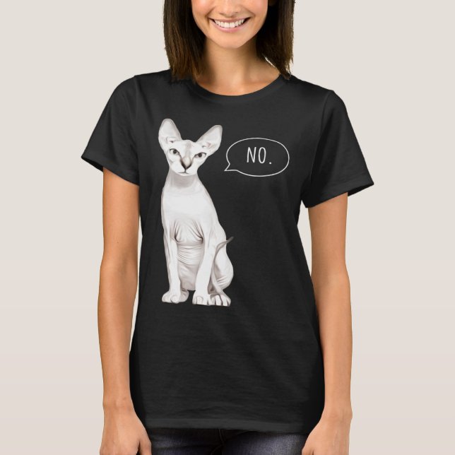 T-shirt Sphynx Chat cat dit non (Devant)