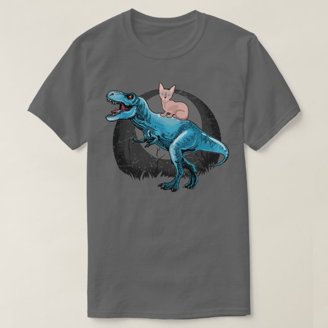 T-shirt Sphynx Chat équitation A TRex (Design devant)