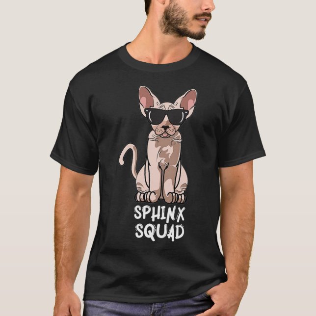 T-shirt Sphynx Chat Funny Amoureux des chats Lunettes de s (Devant)