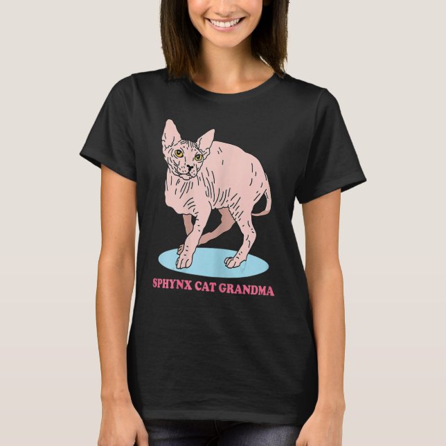 T-shirt Sphynx Chat Grand-mère Chat Propriétaire Sphynx Ch (Devant)