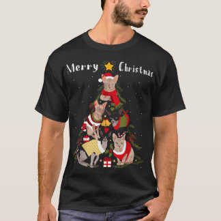 T-shirt Sphynx Chat Noël Arbre de Noël Amoureux des chats