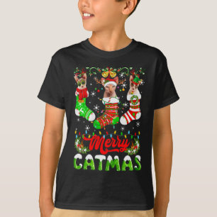 T-shirt Sphynx Chat Noël Santa Hat Écarf Vacances Mignonne