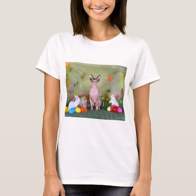 T-shirt Sphynx Chat Pâques (Devant)