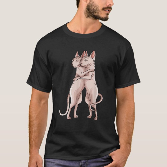 T-shirt Sphynx Chat Sphinx Amoureux de les chats sans chev (Devant)