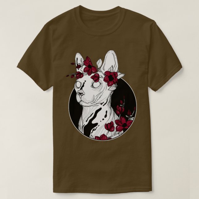T-shirt Sphynx des fleurs (Design devant)