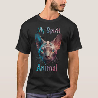 T-shirt Sphynx est mon animal spirituel Chat sans poils ma