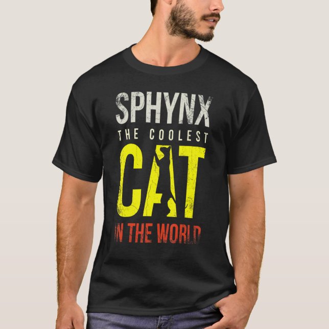 T-shirt Sphynx Le Chat Le Plus Coolé Au Monde Pour Sphynx  (Devant)