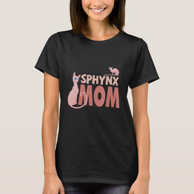 T-shirt Sphynx Maman Chat Mère Chat sans cheveux Chats Kit (Devant)