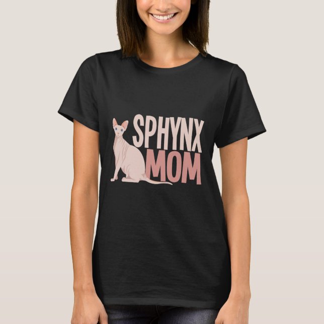 T-shirt Sphynx Maman Chat Sphinx Chat sans cheveux Proprié (Devant)