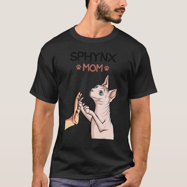 T-shirt Sphynx Maman Chat Sphinx Chat sans cheveux Proprié (Devant)
