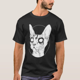 T-shirt Sphynx Métal Noir Chat I Goth And Death Metal