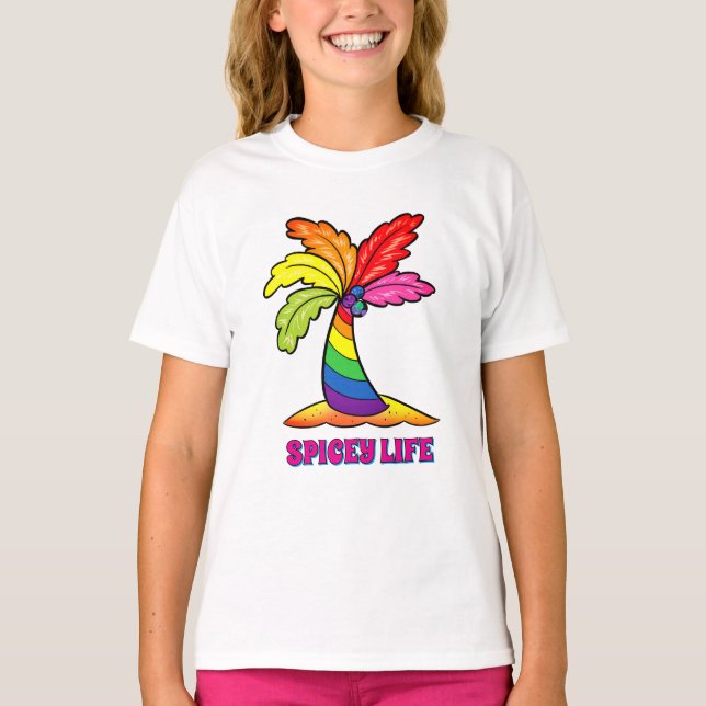 T-shirt SPICeY LIFE Rainbow Palm (Devant)