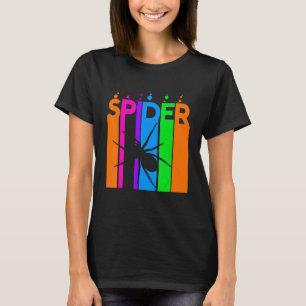 T-shirt Spider Animal Rainbow Bubble Avec Silhouette