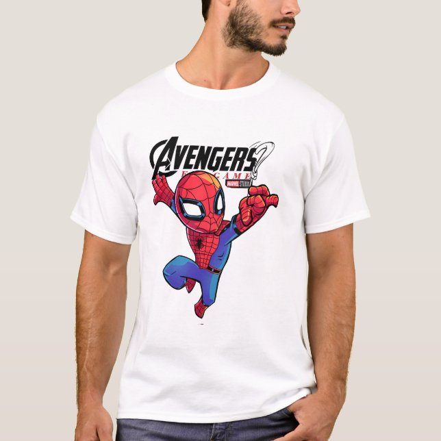 T-shirt Spider-Man – Chibi Marvel Superhero Art (Devant)
