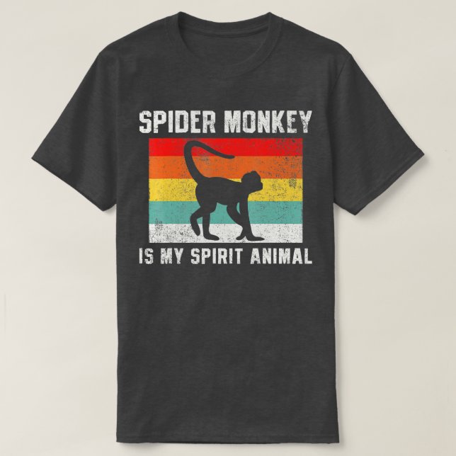 T-shirt Spider Monkey Retro Vintage (Design devant)
