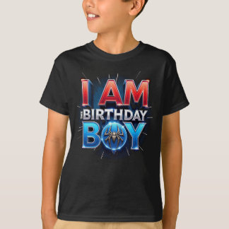 T-shirt Spider Web Birthday Boy Shirt - Superhero Party