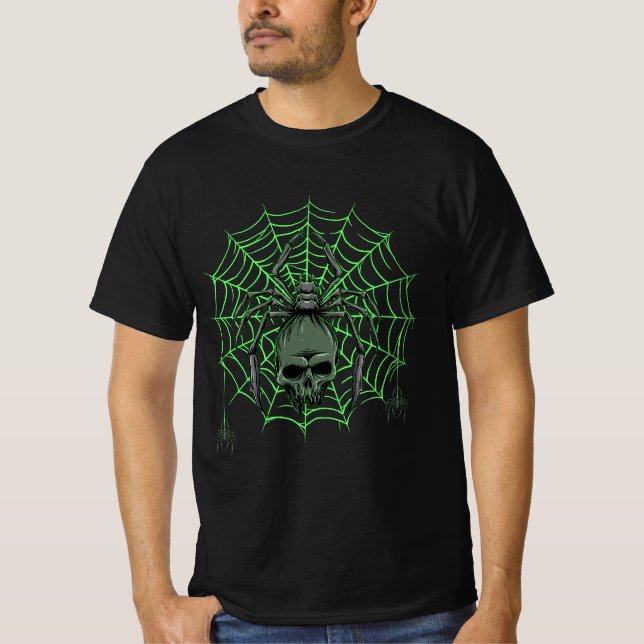 T-shirt Spider Web Crâne Horreur Costume d'Halloween Spide (Devant)