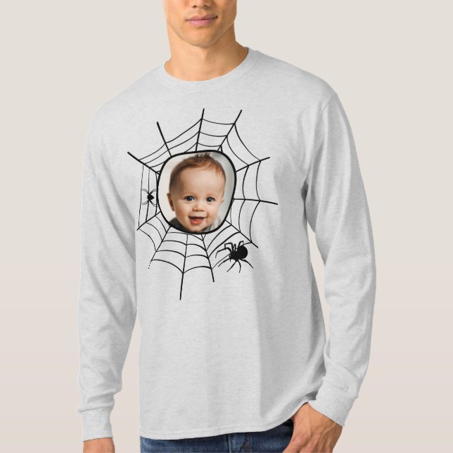 T-shirt Spider web spiderweb éffrayant fun photo personnal (Devant)
