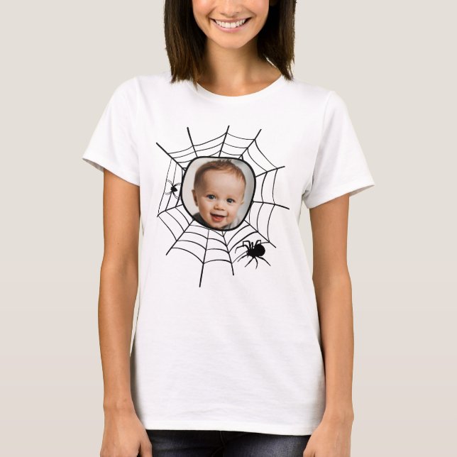 T-shirt Spider web spiderweb éffrayant fun photo personnal (Devant)