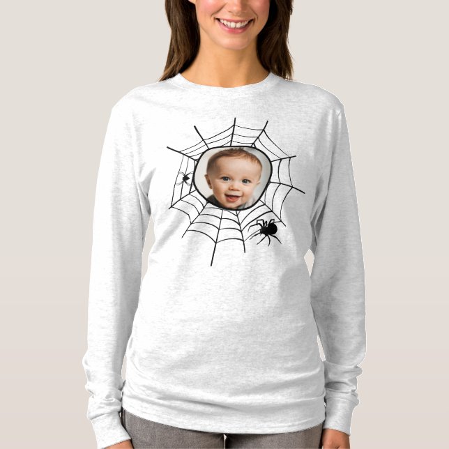 T-shirt Spider web spiderweb éffrayant fun photo personnal (Devant)