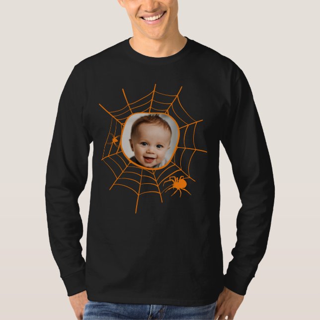 T-shirt Spider web spiderweb éffrayant orange photo person (Devant)