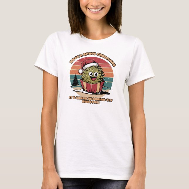 T-shirt Spiky Durian Christmas Fun (Devant)