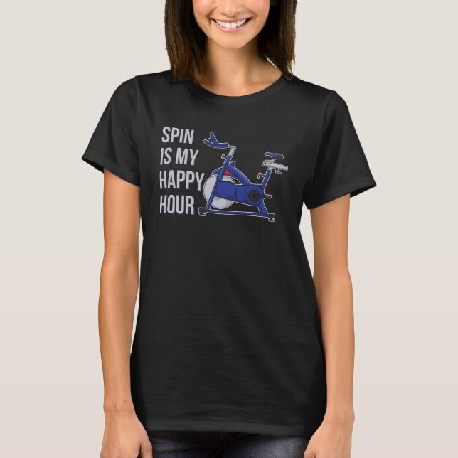 T-shirt Spin Est Mon Heureuse Heure De Patinage À Vélo Int (Devant)